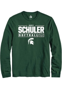 Jacey Schuler Rally Mens Green Michigan State Spartans NIL Stacked Box Tee