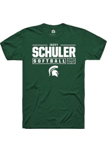 Jacey Schuler Green Michigan State Spartans NIL Stacked Box Short Sleeve T Shirt