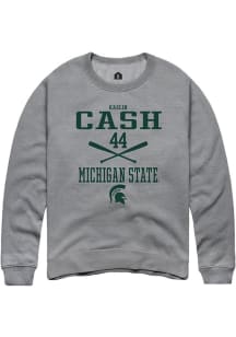 Kaelin Cash Rally Mens Graphite Michigan State Spartans NIL Sport Icon Crew Sweatshirt