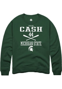 Kaelin Cash Rally Mens Green Michigan State Spartans NIL Sport Icon Crew Sweatshirt