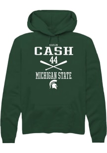 Kaelin Cash Rally Mens Green Michigan State Spartans NIL Sport Icon Hooded Sweatshirt