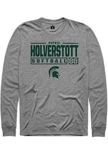 Sophie Holverstott  Michigan State Spartans Graphite Rally NIL Stacked Box Long Sleeve T Shirt