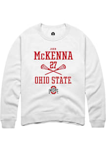 John McKenna  Rally Ohio State Buckeyes Mens White NIL Sport Icon Long Sleeve Crew Sweatshirt