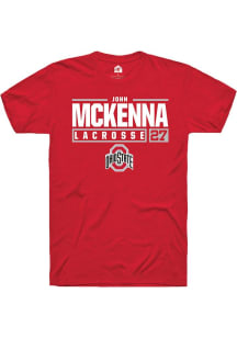 John McKenna Red Ohio State Buckeyes NIL Stacked Box Short Sleeve T Shirt