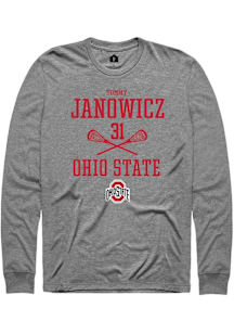 Tommy Janowicz  Ohio State Buckeyes Graphite Rally NIL Sport Icon Long Sleeve T Shirt