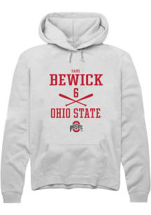 Sami Bewick Rally Mens White Ohio State Buckeyes NIL Sport Icon Hooded Sweatshirt