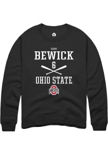 Sami Bewick Rally Mens Black Ohio State Buckeyes NIL Sport Icon Crew Sweatshirt