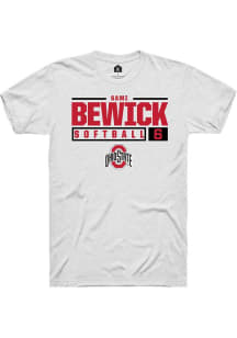 Sami Bewick White Ohio State Buckeyes NIL Stacked Box Short Sleeve T Shirt