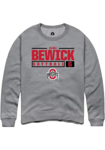 Sami Bewick Rally Mens Graphite Ohio State Buckeyes NIL Stacked Box Crew Sweatshirt