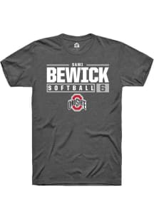 Sami Bewick Dark Grey Ohio State Buckeyes NIL Stacked Box Short Sleeve T Shirt