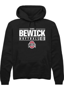 Sami Bewick Rally Mens Black Ohio State Buckeyes NIL Stacked Box Hooded Sweatshirt