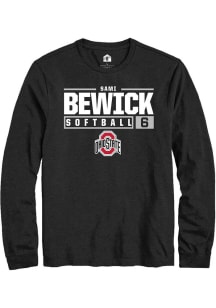 Sami Bewick Rally Mens Black Ohio State Buckeyes NIL Stacked Box Tee