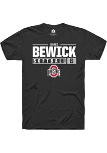 Sami Bewick Black Ohio State Buckeyes NIL Stacked Box Short Sleeve T Shirt