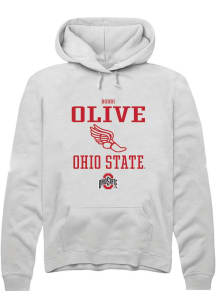 Bobbi Olive Rally Mens White Ohio State Buckeyes NIL Sport Icon Hooded Sweatshirt