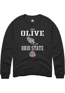 Bobbi Olive Rally Mens Black Ohio State Buckeyes NIL Sport Icon Crew Sweatshirt