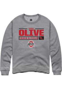 Bobbi Olive Rally Mens Graphite Ohio State Buckeyes NIL Stacked Box Crew Sweatshirt