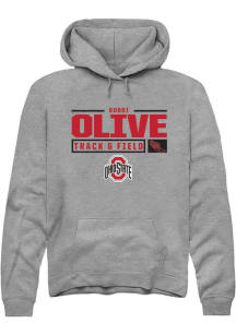 Bobbi Olive Rally Mens Graphite Ohio State Buckeyes NIL Stacked Box Hooded Sweatshirt