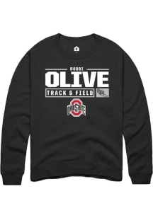 Bobbi Olive Rally Mens Black Ohio State Buckeyes NIL Stacked Box Crew Sweatshirt