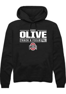 Bobbi Olive Rally Mens Black Ohio State Buckeyes NIL Stacked Box Hooded Sweatshirt