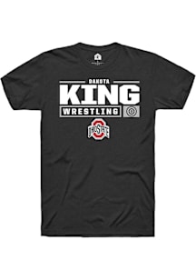 Dakota King  Ohio State Buckeyes Black Rally NIL Stacked Box Short Sleeve T Shirt