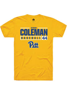 Aidan Coleman Gold Pitt Panthers NIL Stacked Box Short Sleeve T Shirt