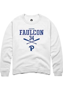 Kayden Faulcon  Rally Pitt Panthers Mens White NIL Sport Icon Long Sleeve Crew Sweatshirt