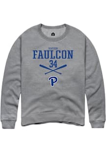 Kayden Faulcon  Rally Pitt Panthers Mens Graphite NIL Sport Icon Long Sleeve Crew Sweatshirt