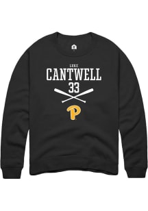 Luke Cantwell Rally Mens Black Pitt Panthers NIL Sport Icon Crew Sweatshirt