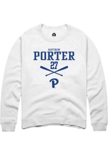 Matthew Porter Rally Mens White Pitt Panthers NIL Sport Icon Crew Sweatshirt