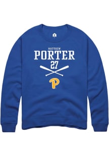 Matthew Porter Rally Mens Blue Pitt Panthers NIL Sport Icon Crew Sweatshirt