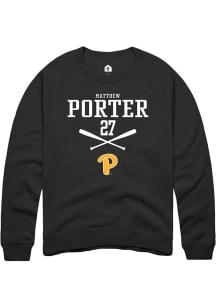 Matthew Porter Rally Mens Black Pitt Panthers NIL Sport Icon Crew Sweatshirt