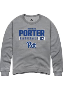 Matthew Porter Rally Mens Graphite Pitt Panthers NIL Stacked Box Crew Sweatshirt