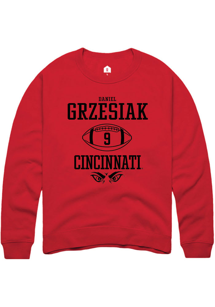 Daniel Grzesiak Rally Cincinnati Bearcats Mens Red NIL Sport Icon Long Sleeve Crew Sweatshirt