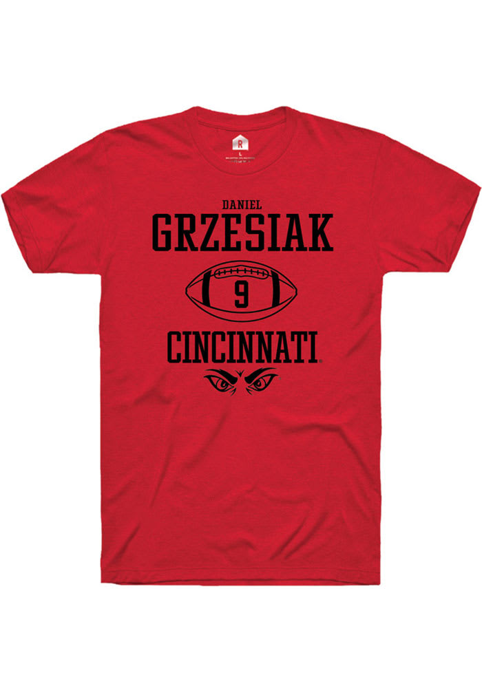 Daniel Grzesiak Cincinnati Bearcats Red Rally NIL Sport Icon Short Sleeve T Shirt