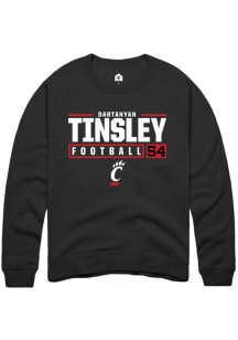 Dartanyan Tinsley  Rally Cincinnati Bearcats Mens Black NIL Stacked Box Long Sleeve Crew Sweatsh..