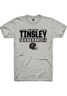 Dartanyan Tinsley  Cincinnati Bearcats Ash Rally NIL Stacked Box Short Sleeve T Shirt