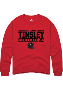 Dartanyan Tinsley  Rally Cincinnati Bearcats Mens Red NIL Stacked Box Long Sleeve Crew Sweatshir..