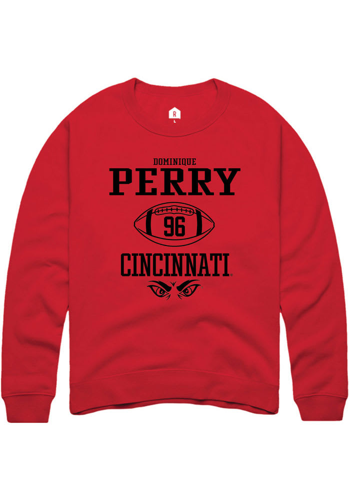 Dominique Perry Rally Cincinnati Bearcats Mens Red NIL Sport Icon Long Sleeve Crew Sweatshirt