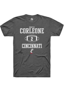 Dontay Corleone  Cincinnati Bearcats Dark Grey Rally NIL Sport Icon Short Sleeve T Shirt