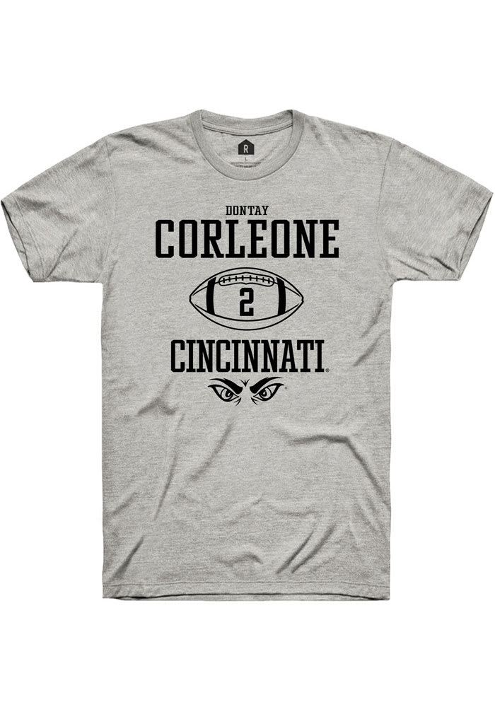Dontay Corleone Cincinnati Bearcats Grey Rally NIL Sport Icon Short Sleeve T Shirt
