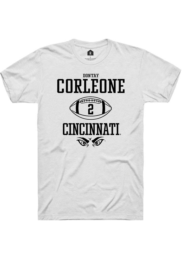 Dontay Corleone Cincinnati Bearcats White Rally NIL Sport Icon Short Sleeve T Shirt