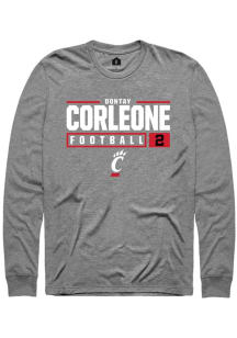 Dontay Corleone Cincinnati Bearcats Graphite Rally NIL Stacked Box Long Sleeve T Shirt