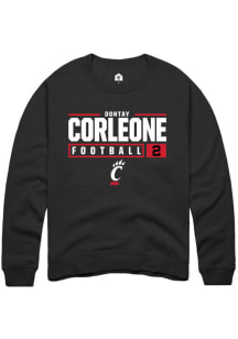 Dontay Corleone  Rally Cincinnati Bearcats Mens Black NIL Stacked Box Long Sleeve Crew Sweatshir..