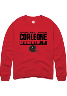 Dontay Corleone  Rally Cincinnati Bearcats Mens Red NIL Stacked Box Long Sleeve Crew Sweatshirt