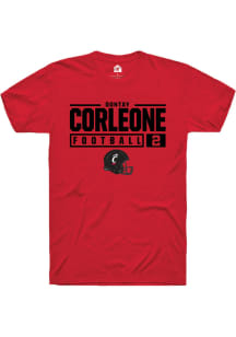 Dontay Corleone  Cincinnati Bearcats Red Rally NIL Stacked Box Short Sleeve T Shirt