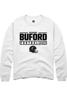 Deondre Buford Rally Mens White Cincinnati Bearcats NIL Stacked Box Crew Sweatshirt