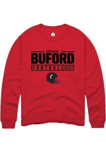 Deondre Buford Rally Mens Red Cincinnati Bearcats NIL Stacked Box Crew Sweatshirt