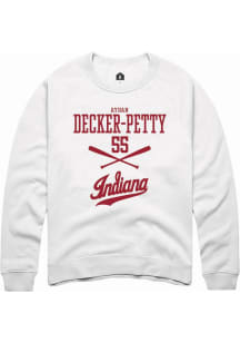 Aydan Decker-Petty Rally Mens White Indiana Hoosiers NIL Sport Icon Crew Sweatshirt