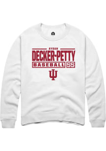 Aydan Decker-Petty Rally Mens White Indiana Hoosiers NIL Stacked Box Crew Sweatshirt