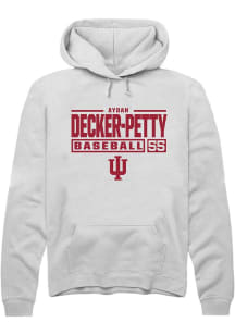 Aydan Decker-Petty Rally Mens White Indiana Hoosiers NIL Stacked Box Hooded Sweatshirt